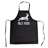 Crazy Dog T-Shirts Fast Food Cookout Apron Funny Deer Hunting Buck Grilling Graphic Gift for Hunter