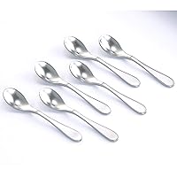 Stainless Steel Demitasse Spoon (Set of 6), Matte Silver, Tiny Coffee-Appetizer Specialty Spoons, Specialty Demitasse