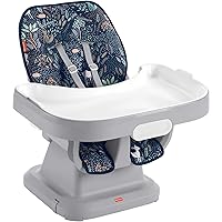 Fisher-Price SpaceSaver Simple Clean High Chair Baby to Toddler Portable Dining Seat with Removable Tray Liner, Moonlight Forest