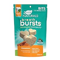 ARK NATURALS Breath Bursts Brushless Toothpaste Dog Treats, Dog Dental Bits for Small Breeds, Unique Texture Helps Clean Teeth & Freshen Breath, Cinnamon, 4 oz, 1 Pack