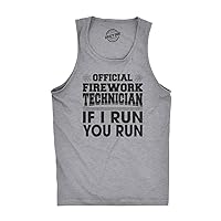 Mens Fitness Tank Official Firework Technician Tanktop Funny Fourth of July Tee for Guys