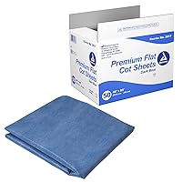Dynarex Disposable Bed Sheets - Medical Cot Sheets & Covers for Mattress, Stretcher, Gurney - Waterproof Protectors - Breathable Non-Woven Fabric - Flat Sheet, 40x85
