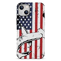 American Flag Hammerhead Shark Phone Case Microfiber Shockproof Protective Shell Cover iPhone 13