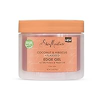 SheaMoisture Flaxseed Edge Control Gel Hair Products for Curly Hair Coconut and Hibiscus Paraben-Free Hair 3.5 oz