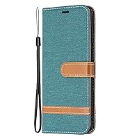 XYX Wallet Case for Samsung Note 20, Denim PU Leather Case Flip Folio Cover with Kickstand for Galaxy Note 20, Green