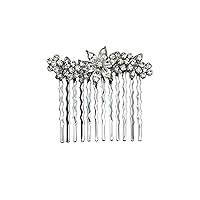 Faship Gorgeous Clear Rhinestone Crystal Small Floral Hair Comb