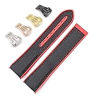 20mm Canvas Rubber Watch Band Straps For OMEGA Seamaster Planet Ocean 600M