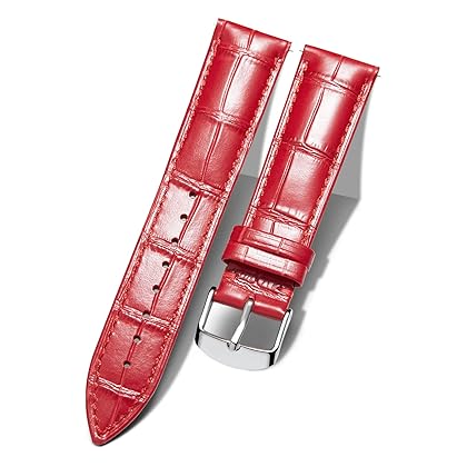 BINLUN Genuine Leather Replacement Watch Band Multicolor Waterproof for Men Women(12mm,14mm,16mm,17mm,18mm,19mm,20mm,21mm,22mm,23mm,24mm)