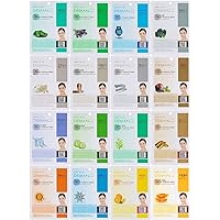 DERMAL 16 Combo Pack A Collagen Essence Full Face Facial Mask Sheet - Face Pack For Glowing Skin - Self Home Care Face Facial Mask Sheet - Korean facial Masks For Women and Men