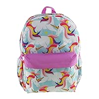 16 inch All Over Print Deluxe Backpack With Laptop Compartment (UNICORN)