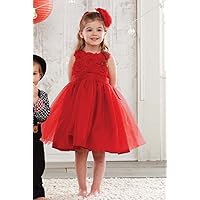 Mud Pie Red Rosette Party Dress, 2T