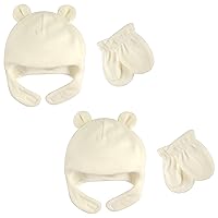Luvable Friends Toddler Fleece Bear Hat and Mitten Set, 2 Pack