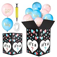 Gender Reveal Box, Gender Reveal Balloon Box with 16 Latex Gender Reveal Balloon Baby Boy or Girl Balloon Release Box Gender Reveal Ideas for Boy Girl Gender Reveal Party Decorations Supplies
