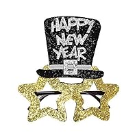 Happy New Year Eyeglasses New Year Eve Hat Shaped Glasses Photo Booth Props Eyeglasses for 2024 New Year's Eve Party Decors