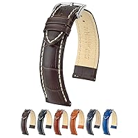 Hirsch Modena Alligator Embossed Calf Leather Watch Strap - 18mm, 19mm, 20mm, 22mm, 24mm - Length - Attachment Width/Buckle Width - Quick Release Watch Band