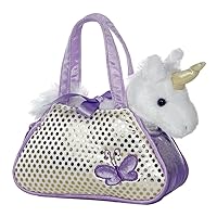 Aurora® Fashionable Fancy Pals Unicorn Stuffed Animal - On-The-go Companions - Stylish Accessories - Purple 7 Inches