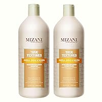 Mizani True Textures Moisture Replenish Shampoo | Smooths & Hydrates | with Coconut Oil | Sulfate & Paraben-Free | for Curly Hair