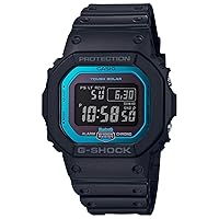 Casio G-Shock Men's Watch 5600 Series [Parallel Import], black and light blue, Belt Type: