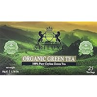 SRILUXE - Premium Quality Ceylon Organic Green Tea Bags | Sri Lankan Luxury Tea | Exquisite Taste & Aroma | Freshly Harvested 100% Natural Tea | Detox Tea High in Antioxidants (25 Tea Bags)
