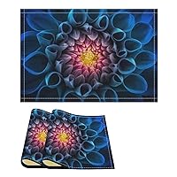 Blue Daisy Valentines Day Placemats Set of 2 Art Chrysanthemum Table Mats for Dining Tables Washable Non-Slip Linen Place mats 12.1 x 17.7 for Valentines Day