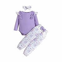 Toddler Outfits Children's Clothing Autumn Baby Bow Set Sweet Beauty Baby Jumpsuit Floral Pants Suitable For Babies From