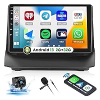 UNITOPSCI 2G+32G Android 13 Car Stereo for Ford Fiesta 2009-2017 with Wireless CarPlay Android Auto 9 Inch Touchscreen GPS Navigation Bluetooth Mirror Link FM/RDS SWC + Backup Camera Mic