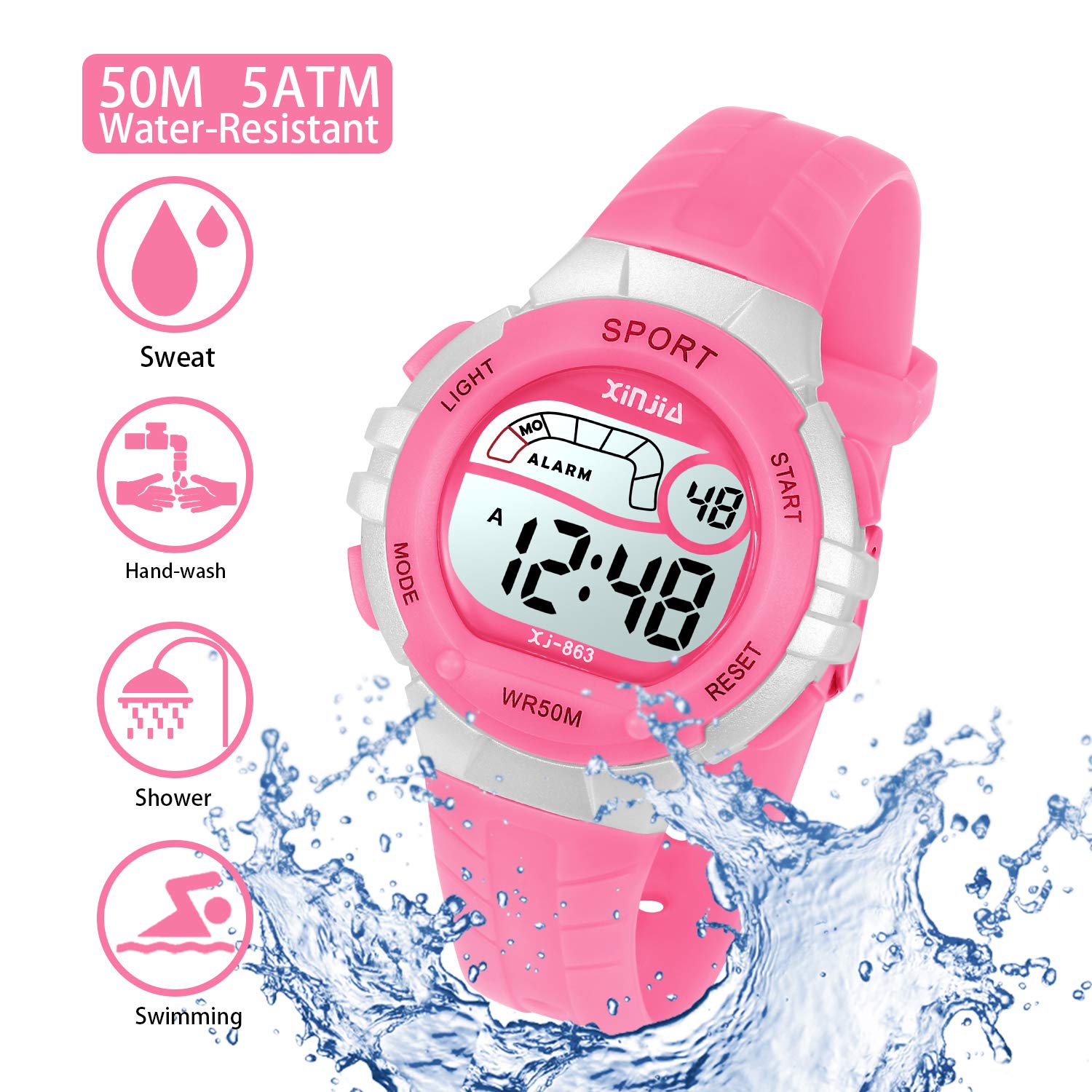 Kids Watch Digital for Girls Boys,Children Watches Waterproof Multi-Functional with Alarm/Stopwatch Soft Strap WristWatches for Kids Toddler Girls Boys Ages 4-12