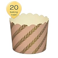 Simply Baked Disposable and Oven-Safe Baking Cups, Large, Pink Gold Leaf
