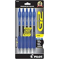 Pilot, G2 Premium Gel Roller Pens, Fine Point 0.7 mm, Blue, Pack of 5