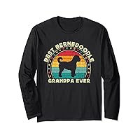 Bernedoodle Grandpa For Men Adults Bernedoodle Dog Lover Men Long Sleeve T-Shirt