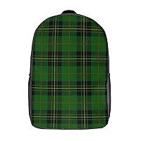 Green Scottish Tartan Plaid Laptop Backpack for Men Women 17 Inch Travel Computer Bag Fashion Daypack