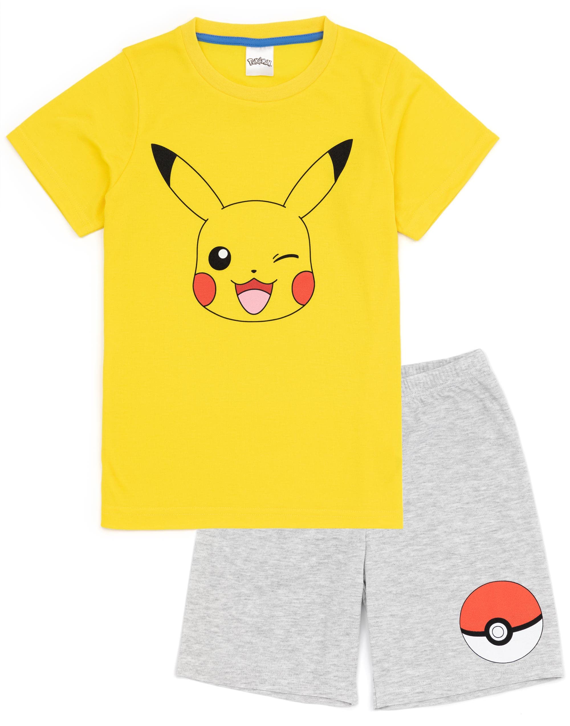 Pokemon Boys 2 Pack Pyjamas Kids Pikachu Bulbasaur Charmander Squirtle T-Shirts Shorts Set Sleepwear