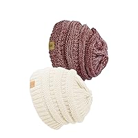 Beanie Hat Cap Knit Skullies for Men Women Unisex 2pk