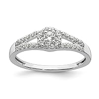 Jewels By Lux Solid 10k White Gold Halo Cluster 1/3 carat Diamond Complete Engagement Ring Available in Sizes 6 to 10 (Band Width: 1.57 to 4.45 mm)