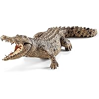 Gemini & Genius Crocodile Action Figures Wildlife World Safari Animals Figures Stocking Stuffers and Collectible Toys The Coolest Cake Toppers for Kids (Brown Crocodile)