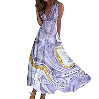 Women Boho Chevron Striped Floral Printed Summer Sleeveless Tank Long Maxi Party Dress