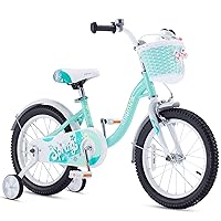 Royalbaby Girls Bike for Age 4-9 Years 14/16/18 Inch with Basket & Fenders, Easy to Learn Kid's Bicycle with Training Wheels or Kickstand