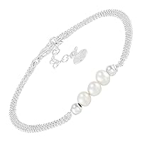 Silpada 'Pearl City' Sterling Silver Freshwater Pearl Chain Bracelet, 7