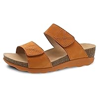 Dansko Maddy Slip-On Wedge Sandal for Women –Comfortable Wedge Shoes with Arch Support –Fully Adjustable Straps with Hook & Loop Closure–Versatile Casual to Dressy Footwear –Lightweight Rubber Outsole