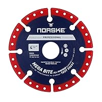 Norske Tools NDBS335 4.5 inch Mega Bite Diamond Vacuum Brazed Cutoff Wheel 7/8 inch Bore for Cutting in Wood, Tubular Metals, Non-Ferrous Metals, Masonry Products, Tiles and PVC