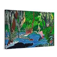CNNLOAO Collage Artist Romare Bearden Abstract Fun Art Poster (2) Canvas Poster Wall Art Decor Print Picture Paintings for Living Room Bedroom Decoration Frame-style 10x8inch(25x20cm)