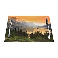 PlacematsWild Goose Island Printed Dining Table Placemats Washable Dining Table Mats Heat-Resistant Easy to Clean Non-Slip Indoor Or Outdoor Use