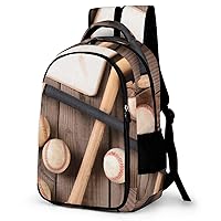 Baseballs and Glove Laptop Backpack Durable Computer Shoulder Bag Business Work Bag Camping Travel Daypack