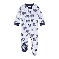 baby-boys Sleep and Play Pjs, 100% Organic Cotton One-piece Zip Front Romper Jumpsuit Pajamas