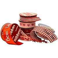 Morex Ribbon 6-Pack Valentine Love Variety Bobbin Ribbon, red/Pink (900/6-1302)