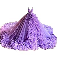 Keting Puffy Ball Tulle Girl's Quinceanera Dress Sweet 16 Birthay Party Prom Pageant Gown