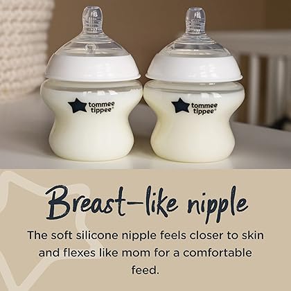 Tommee Tippee Closer To Nature Baby Bottles, Fiesta Collection Slow Flow Breast-Like Nipple With Anti-Colic Valve (9oz, 6 Count)
