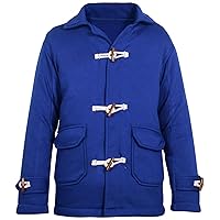 Girls Boys Royal Duffle Fleece Coat Stylish Utility Pockets Long Sleeves Trendy Fashion Thick Jacket Age 5-13