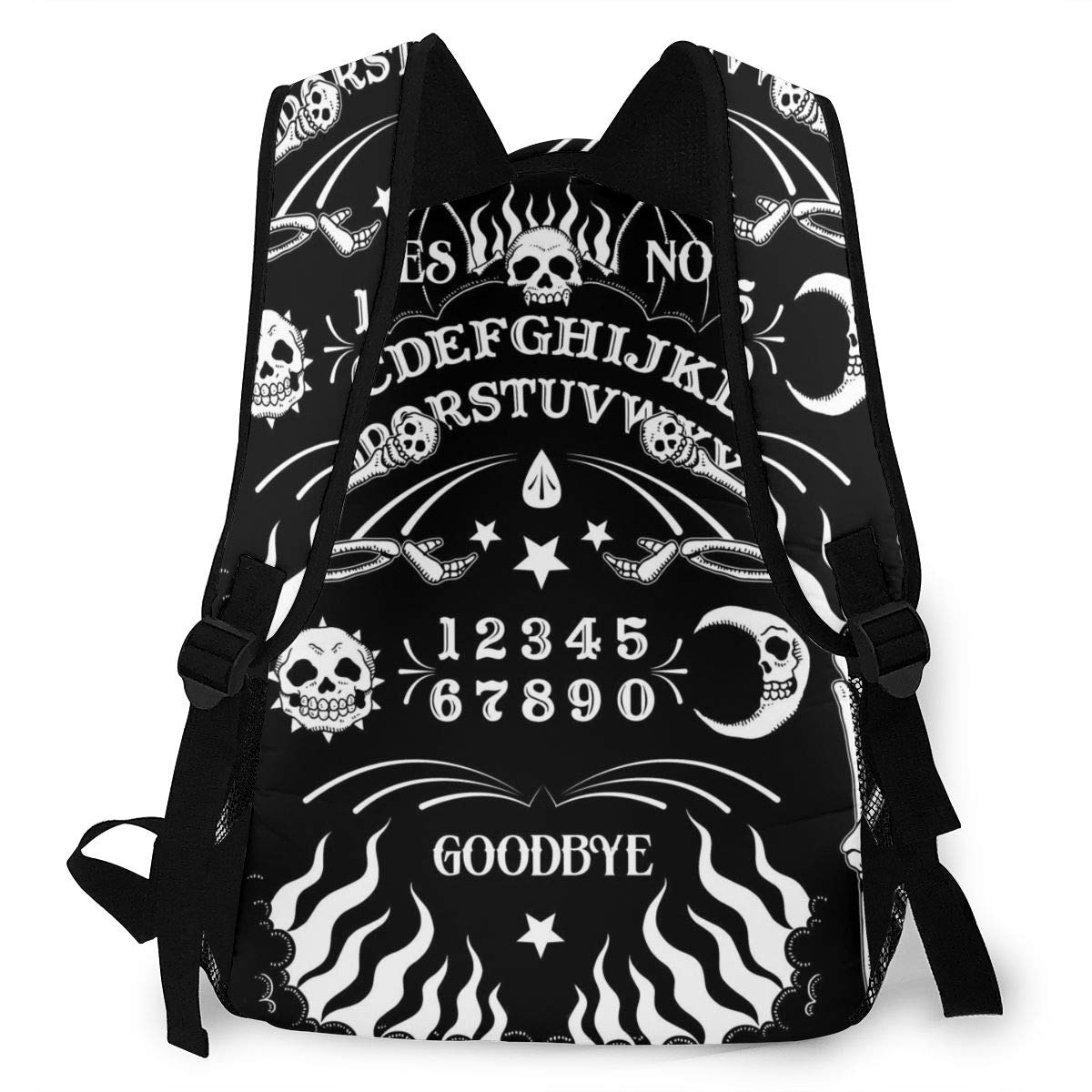 NiYoung Laptop Backpack for School College Students Skull Skeleton Ouija Board Tattoo Black Water Resistant Book Bag for Boy and Girl - Carry-On Backpack Travel Durable Work Daypack