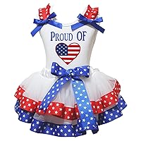 Petitebella Proud Of USA Heart Shirt Petal Skirt Outfit Nb-8y